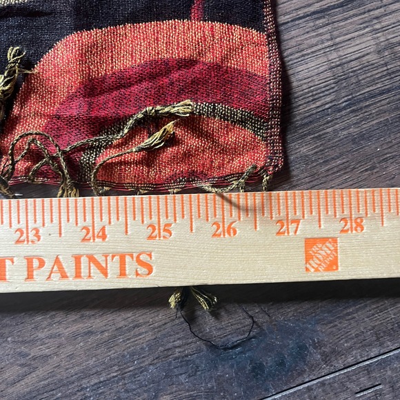 Pashmina Scarf Wraps Shawl Black Orange Circle Autumn Silk Cashmere Soft - Picture 2 of 4